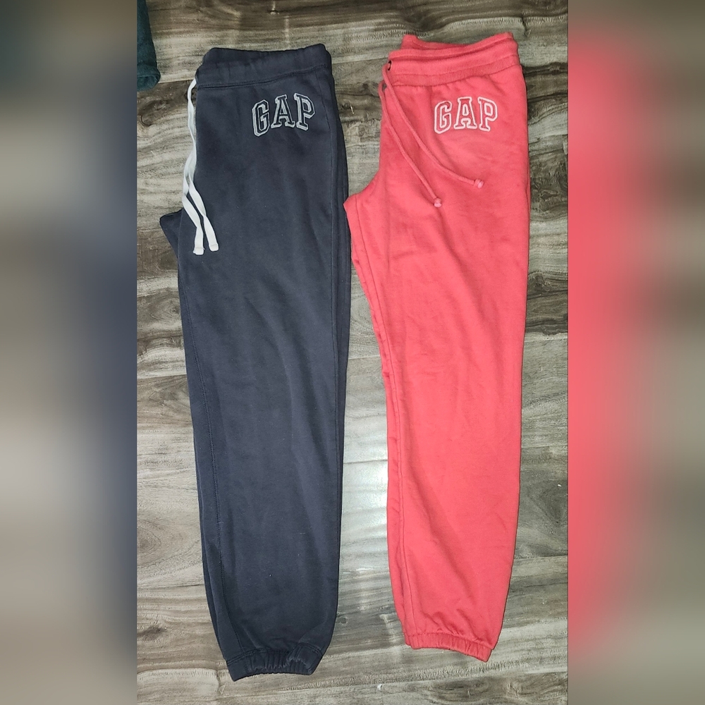 GAP Black and Red Track Pants with Elastic Waist